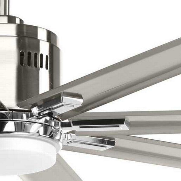 72" Brushed Nickel 8 Blade Remote Control LED Ceiling Fan 2