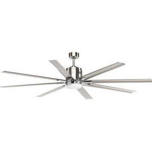 72" Brushed Nickel 8 Blade Remote Control LED Ceiling Fan 1