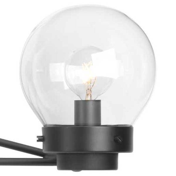 3 Light 120 volt Matte Black Vanity Clear Glass Light Fixture 2