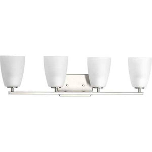 4 Light 120 volt Brushed Nickel Vanity Etched Glass Light Fixture 2