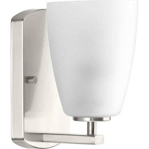 1 Light 120 volt Brushed Nickel Vanity Etched Glass Light Fixture 2