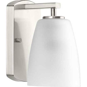 1 Light 120 volt Brushed Nickel Vanity Etched Glass Light Fixture 1