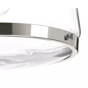 1 Light 120 volt Polished Nickel Round Clear Glass Ceiling Light Fixture 2