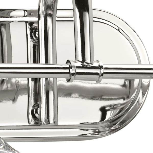 4 Light 120 volt Polished Nickel Vanity Clear Glass Light Fixture 3