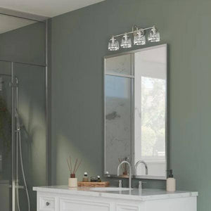 4 Light 120 volt Polished Nickel Vanity Clear Glass Light Fixture 5