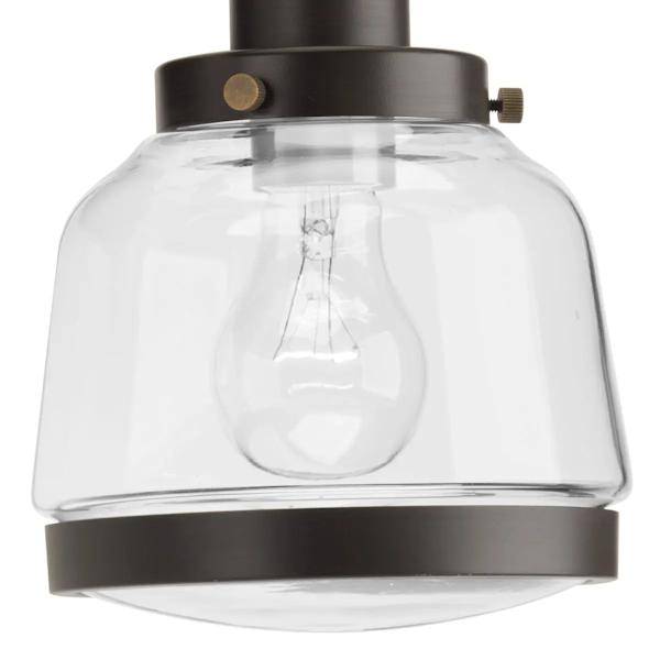 1 Light 120 volt Antique Bronze Vanity Clear Glass Light Fixture 2