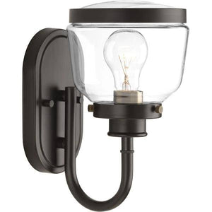 1 Light 120 volt Antique Bronze Vanity Clear Glass Light Fixture 3