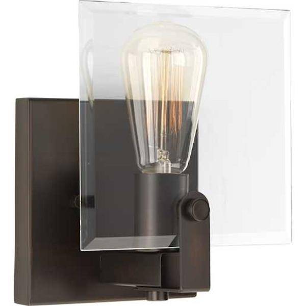 1 Light 120 volt Antique Bronze Vanity Clear Glass Light Fixture 2