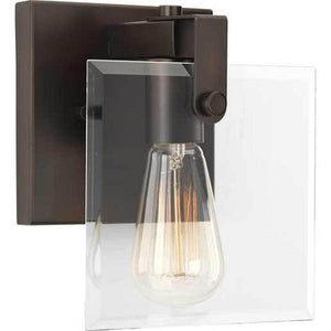 1 Light 120 volt Antique Bronze Vanity Clear Glass Light Fixture 1