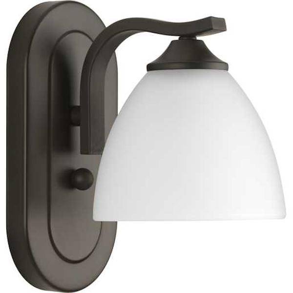 1 Light 120 volt Antique Bronze Vanity Etched Glass Light Fixture 2