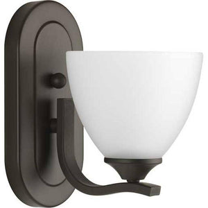 1 Light 120 volt Antique Bronze Vanity Etched Glass Light Fixture 1