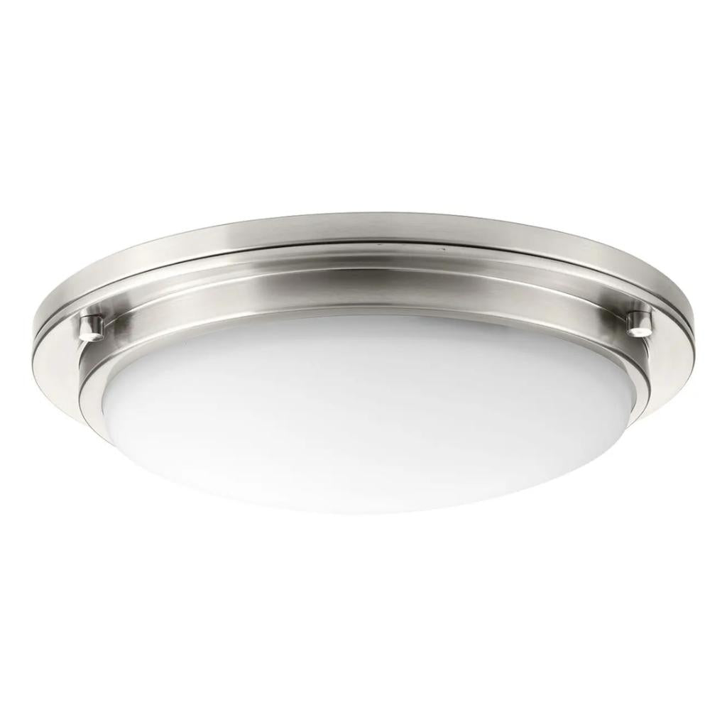 15" 28.3 watt 120/277 volt 3000K Brushed Nickel Linen Glass LED Light Fixture 1