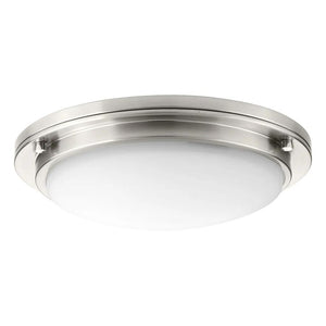15" 28.3 watt 120/277 volt 3000K Brushed Nickel Linen Glass LED Light Fixture 1