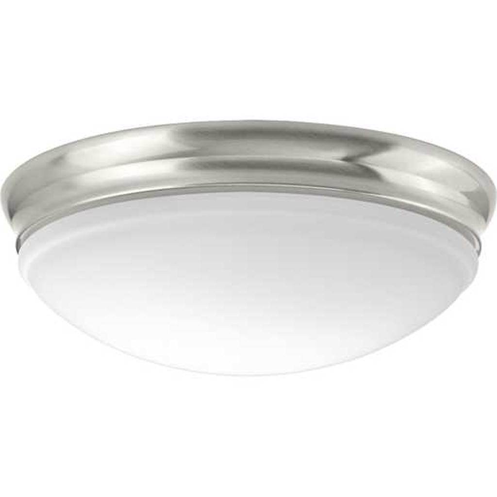 13.5" 25 watt 120 volt 3000K Brushed Nickel Etched Glass LED Light Fixture 1