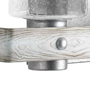 3 Light 120 volt Galvanized Finish Vanity Clear Seeded Glass Light Fixture 2