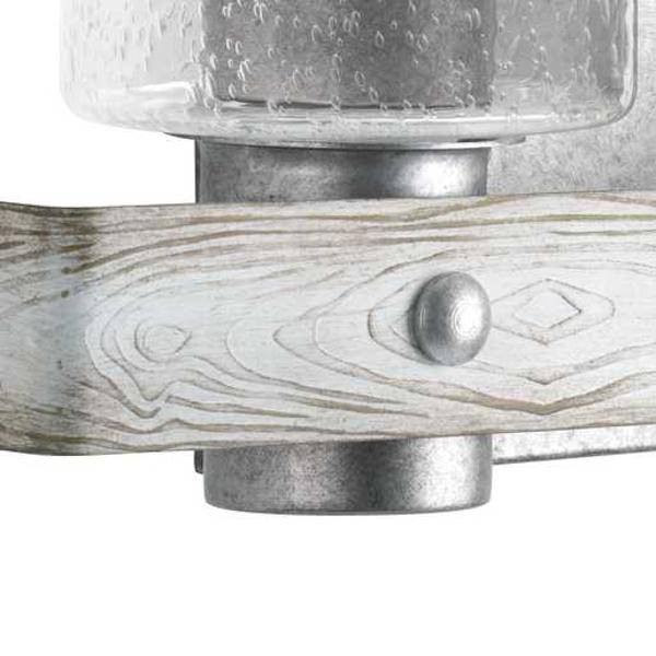 4 Light 120 volt Galvanized Finish Vanity Clear Seeded Glass Light Fixture 2