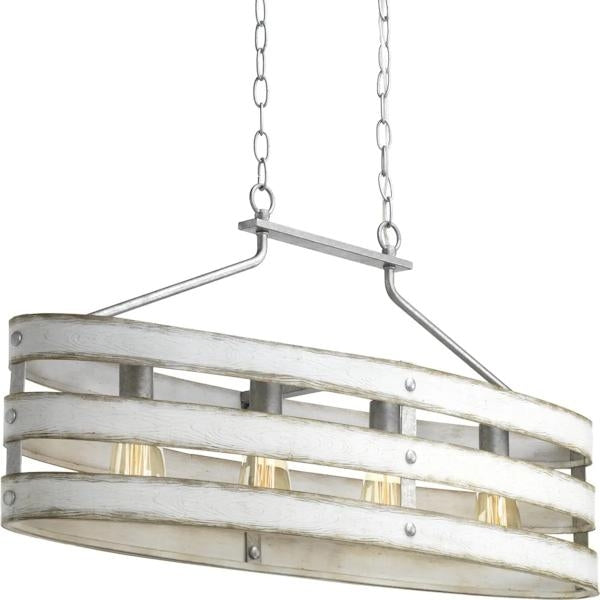 4 Light Galvanized Finish Coastal Style Chandelier Light Fixture 2