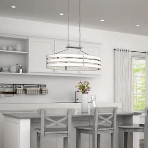 4 Light Galvanized Finish Coastal Style Chandelier Light Fixture 5