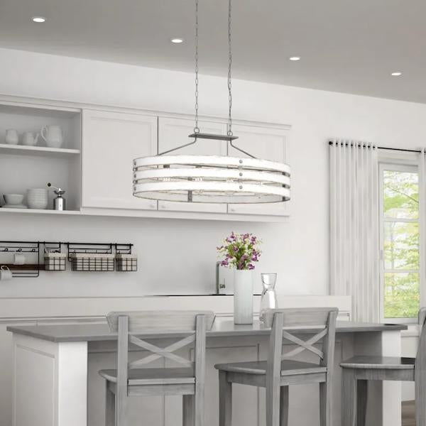 4 Light Galvanized Finish Coastal Style Chandelier Light Fixture 5