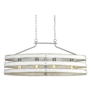 4 Light Galvanized Finish Coastal Style Chandelier Light Fixture 1
