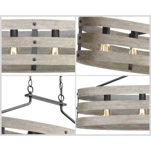 4 Light Graphite Finish Coastal Style Chandelier Light Fixture 2