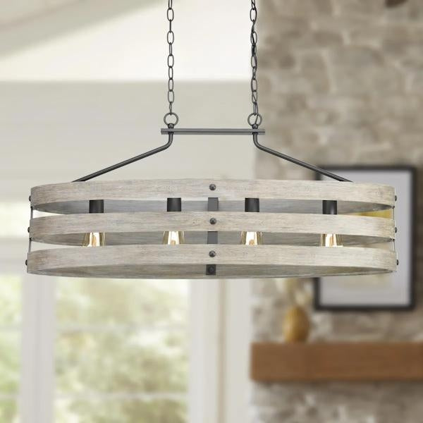 4 Light Graphite Finish Coastal Style Chandelier Light Fixture 3