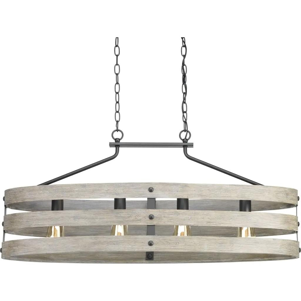 4 Light Graphite Finish Coastal Style Chandelier Light Fixture 1