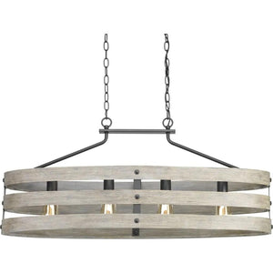 4 Light Graphite Finish Coastal Style Chandelier Light Fixture 1