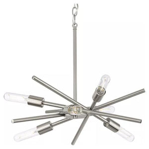 6 Light Brushed Nickel Astra Collection Chandelier Light Fixture 1