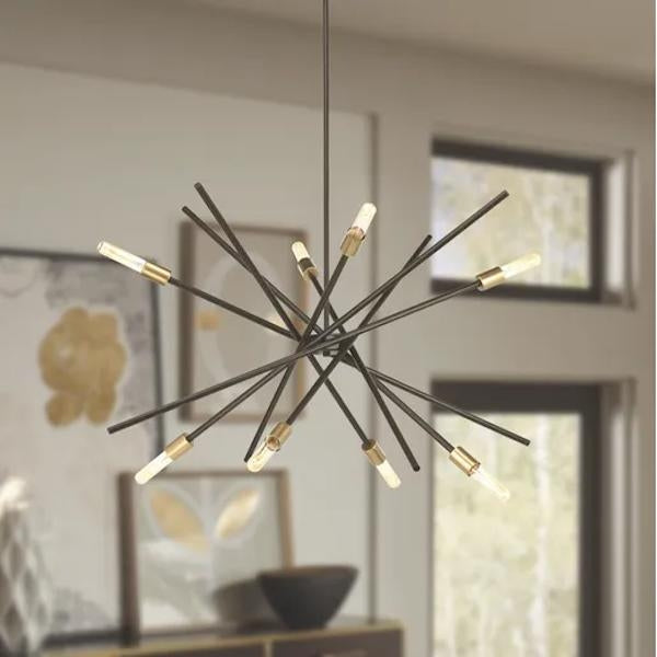 8 Light Antique Bronze Astra Collection Chandelier Light Fixture 4