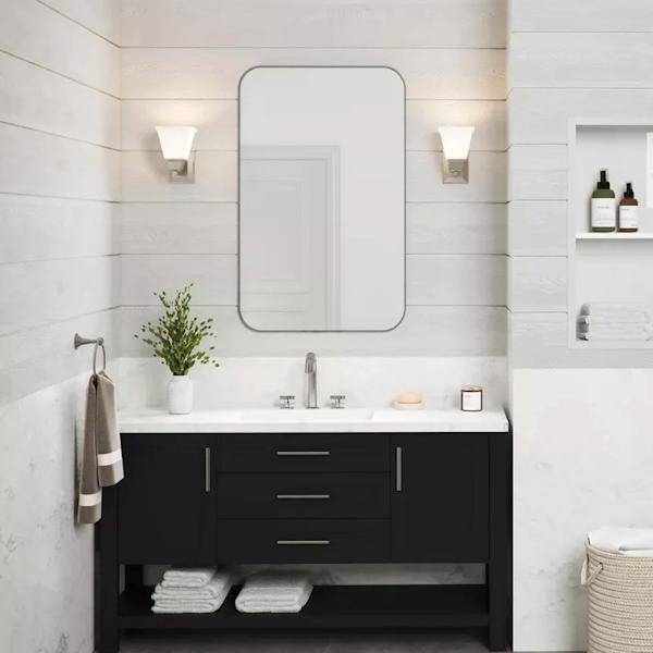 1 Light 120 volt Brushed Nickel Vanity Etched Glass Light Fixture 2