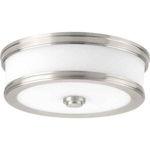10" 17 watt 120 volt 3000K Brushed Nickel Etched Glass LED Light Fixture 1