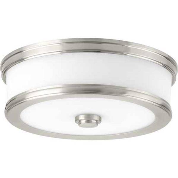 10" 17 watt 120 volt 3000K Brushed Nickel Etched Glass LED Light Fixture 1