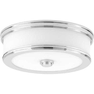 10" 17 watt 120 volt 3000K Polished Chrome Etched Glass LED Light Fixture 1