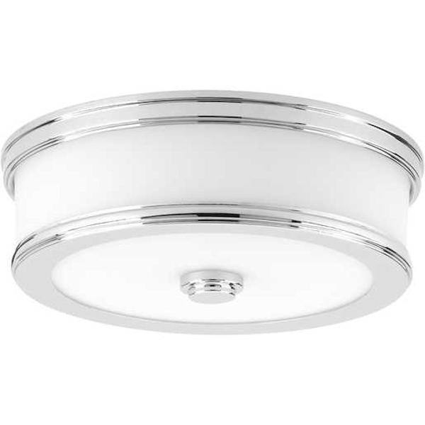 10" 17 watt 120 volt 3000K Polished Chrome Etched Glass LED Light Fixture 1