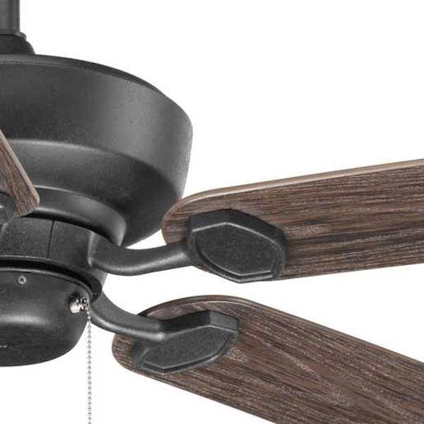 60" Forged Black 5 Toasted Oak Blade Ceiling Fan 2