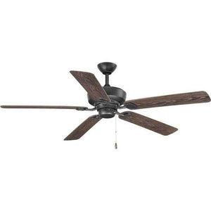 60" Forged Black 5 Toasted Oak Blade Ceiling Fan 1