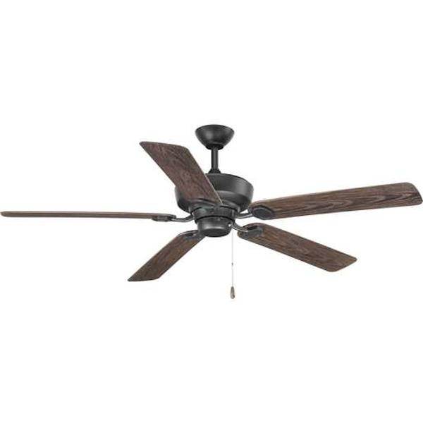 60" Forged Black 5 Toasted Oak Blade Ceiling Fan 1
