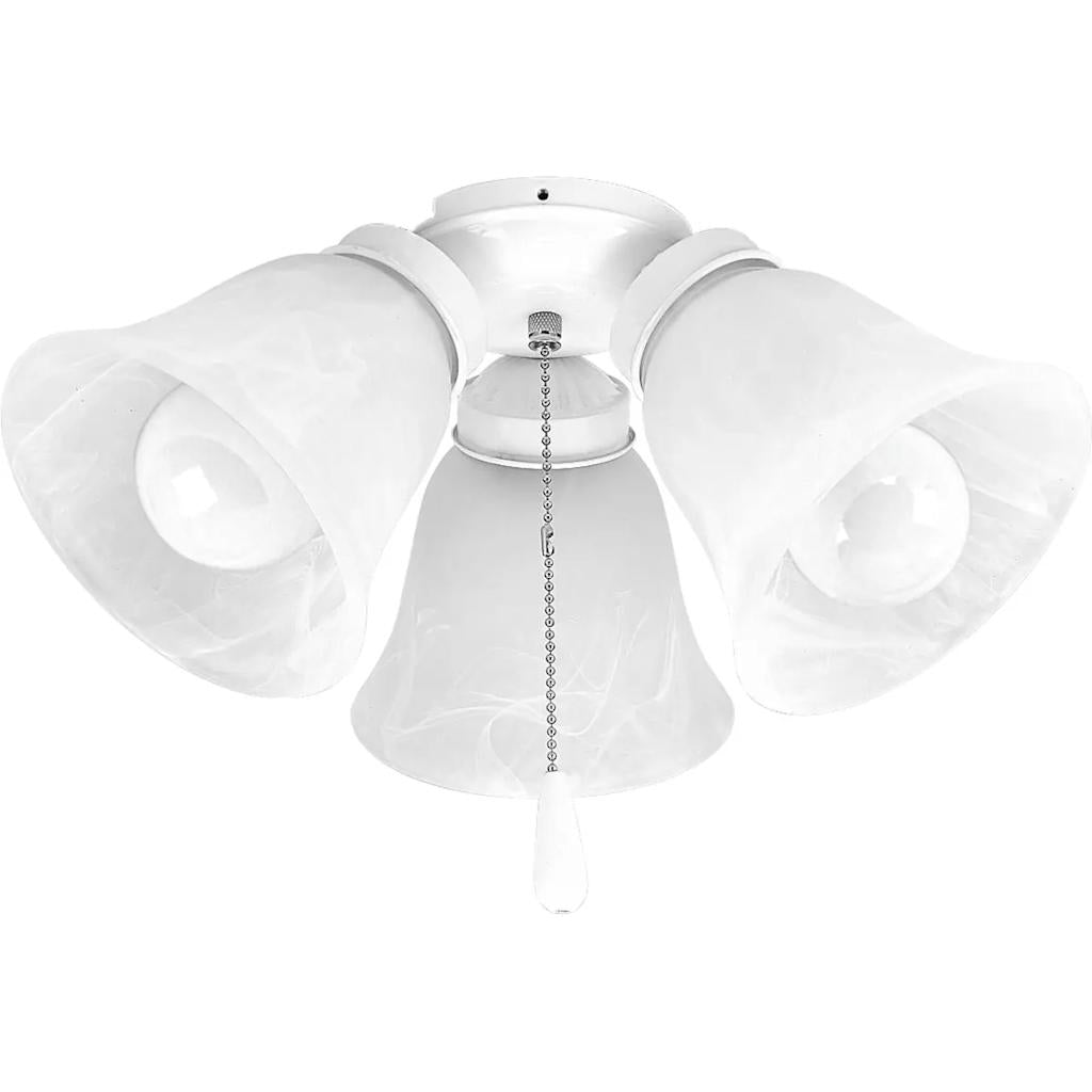 3 Light White Alabaster Glass Shade AirPro Collection Light Kit 1