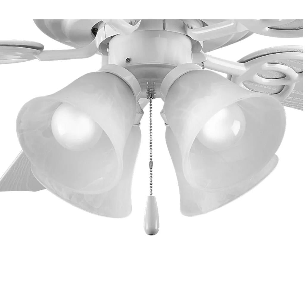 4 Light White Alabaster Glass Shade AirPro Collection Light Kit 1