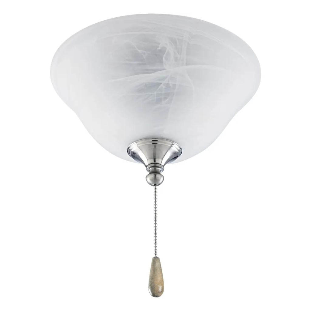 2 Light Brushed Nickel/Polished Chrome/Antique Bronze/White/Graphite Black Finish Alabaster Glass Bowl AirPro Collection Light Kit 1