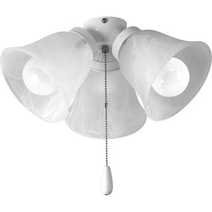 3 Light White Alabaster Glass Shade AirPro Collection Light Kit 1