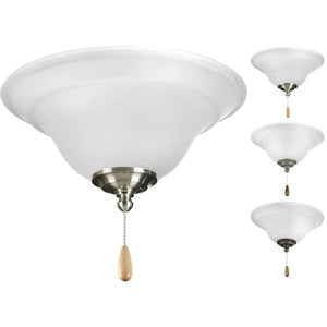 2 Light Brushed Nickel/Antique Bronze/White/Forged Black Finish Etched Glass Bowl Trinity Collection Light Kit 2