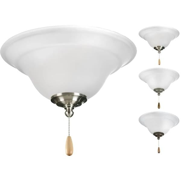 2 Light Brushed Nickel/Antique Bronze/White/Forged Black Finish Etched Glass Bowl Trinity Collection Light Kit 2