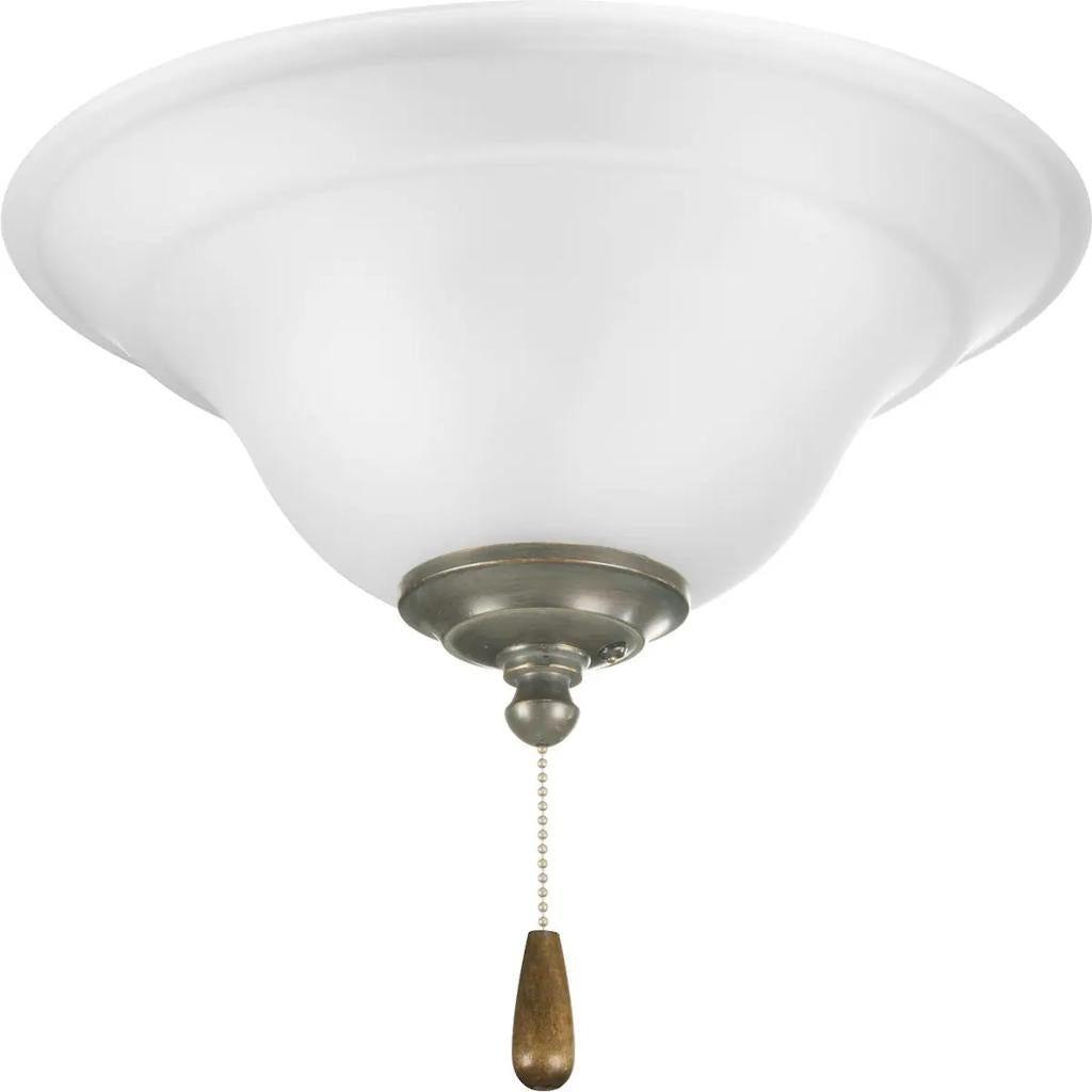 2 Light Brushed Nickel/Antique Bronze/White/Forged Black Finish Etched Glass Bowl Trinity Collection Light Kit 1