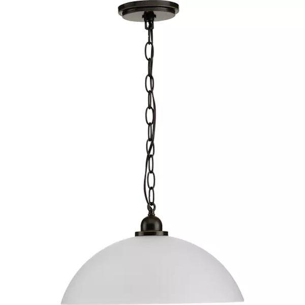 1 Light Antique Bronze Etched Glass Shade Pendant Light Fixture 3