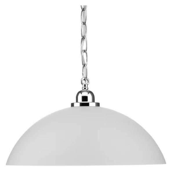 1 Light Polished Chrome Etched Glass Shade Pendant Light Fixture 1