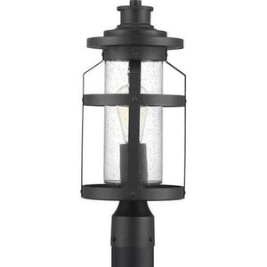 1 Light Black with Clear Seeded Glass Wall Light Fixture 1