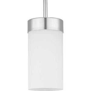1 Light Polished Chrome Etched White Glass Shade Outside Dimmable Pendant Light Fixture 1