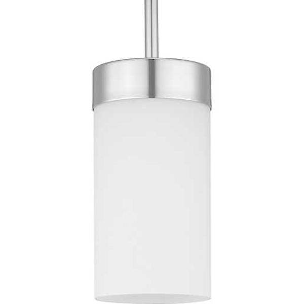 1 Light Polished Chrome Etched White Glass Shade Outside Dimmable Pendant Light Fixture 1